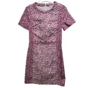 Boden Womens Isla Sheath Dress Floral Fitted Short Sleeve Mini Magenta Dress 6R